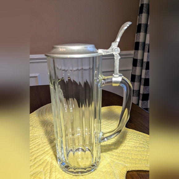 Vintage Sahm Beer Stein coat of arms Pewter hinged Lid Design By Domex 9… - Picture 2 of 7